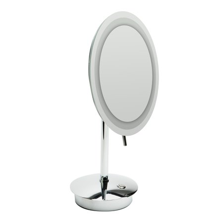 ALFI BRAND Polished Chrome Tabletop Rnd 9" 5x Magnifying Cosmetic Mirror W/ Light ABM9FLED-PC